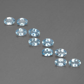 Gemas de aguamarina azul natural de  ct, corte óvalo, VS