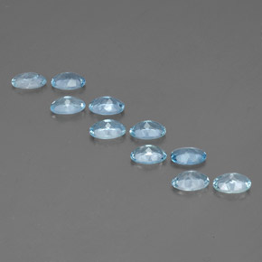 Gemas de aguamarina azul natural de  ct, corte óvalo, VS