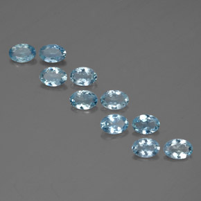 Gemas de aguamarina azul natural de  ct, corte óvalo, VVS-VS
