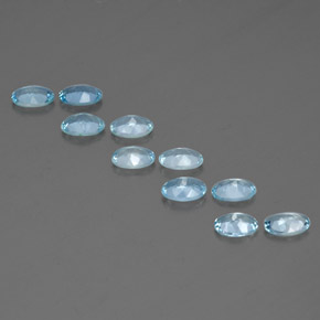 Gemas de aguamarina azul natural de  ct, corte óvalo, VVS-VS