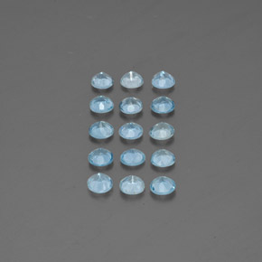 Gemas de aguamarina azul natural de  ct, corte redondo, VS