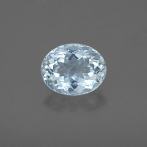 Aguamarina azul natural de 1,66 ct, corte óvalo, VS