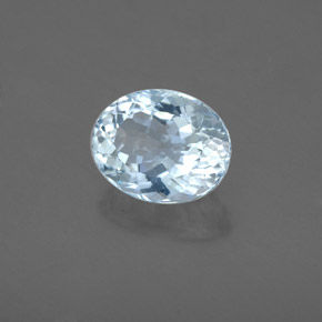 Aguamarina azul natural de 1,66 ct, corte óvalo, VS