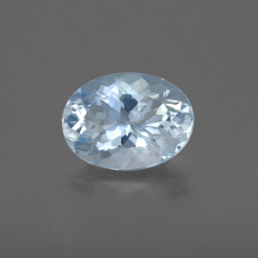 Aguamarina azul natural de 1,74 ct, corte óvalo, VS