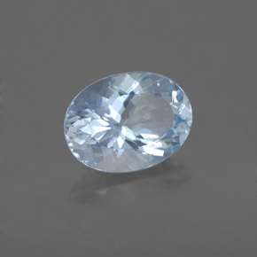 Aguamarina azul natural de 1,74 ct, corte óvalo, VS