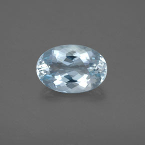 Aguamarina azul natural de 1,67 ct, corte óvalo, VS