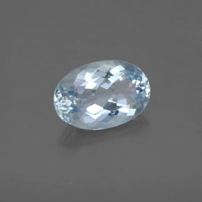 Aguamarina azul natural de 1,67 ct, corte óvalo, VS