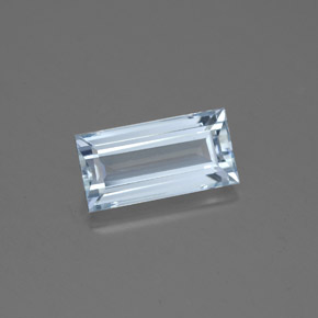 Aguamarina azul natural de 1,60 ct, baguette, VVS