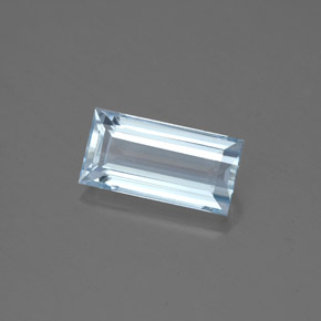 Aguamarina azul natural de 1,60 ct, baguette, VVS