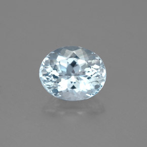 Aguamarina azul natural de 1,41 ct, corte óvalo, VS