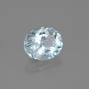 Aguamarina azul natural de 1,41 ct, corte óvalo, VS
