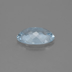 Aguamarina azul natural de 1,23 ct, corte óvalo, VS