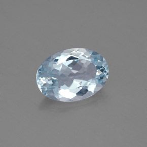 Aguamarina azul natural de 1,32 ct, corte óvalo, SI