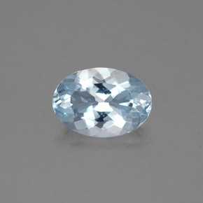 Aguamarina azul natural de 1,16 ct, corte óvalo, VS