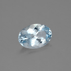 Aguamarina azul natural de 1,16 ct, corte óvalo, VS