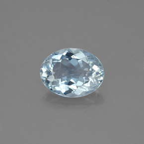 Aguamarina azul natural de 1,18 ct, corte óvalo, VS