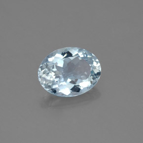 Aguamarina azul natural de 1,18 ct, corte óvalo, VS