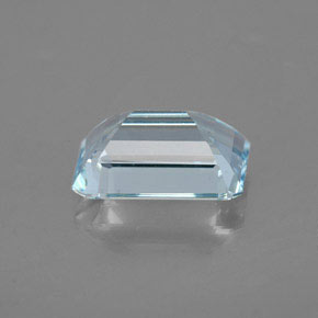 Aguamarina azul natural de 1,90 ct, corte esmeralda, VVS-VS