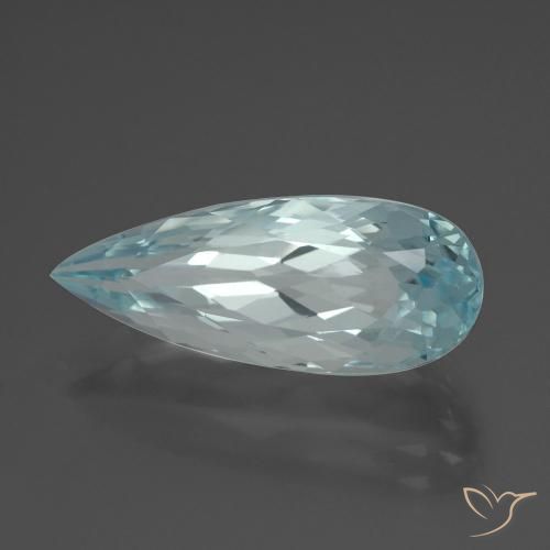 Aguamarina Cerceta natural de 7.27 ct, En forma de pera, VVS