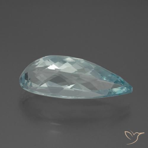 Aguamarina Cerceta natural de 7.27 ct, En forma de pera, VVS