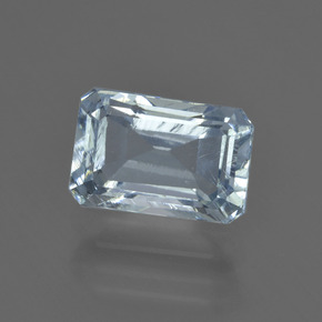 Aguamarina azul natural de 2,47 ct, corte esmeralda, VS-SI