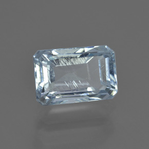 Aguamarina azul natural de 2,47 ct, corte esmeralda, VS-SI