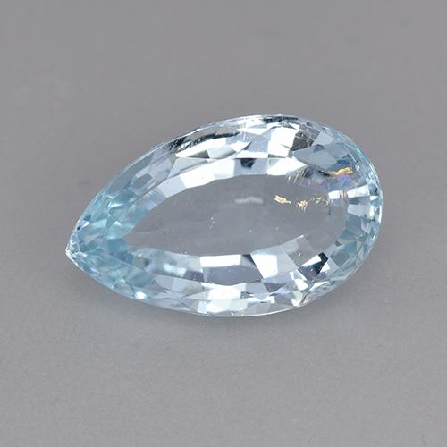 Aguamarina azul natural de 3,62 ct, en forma de pera, SI