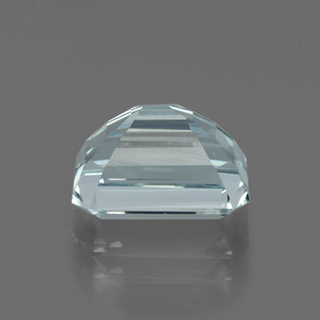 Aguamarina azul natural de 2,07 ct, corte esmeralda, VS