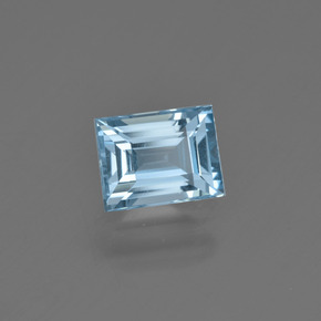 Aguamarina azul natural de 1,34 ct, baguette, VVS