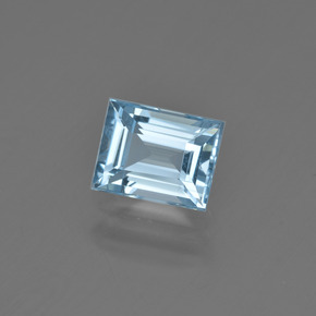 Aguamarina azul natural de 1,34 ct, baguette, VVS