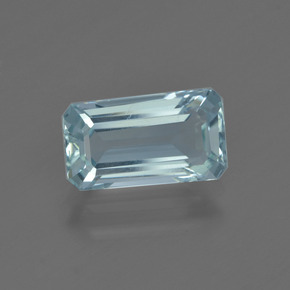 Aguamarina Azul Cielo natural de 1.66 ct, corte esmeralda, VS