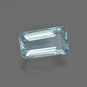 Aguamarina Azul Cielo natural de 1.66 ct, corte esmeralda, VS