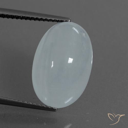 9.28ct Natural Blanco azulado Aguamarina, Ovalada, Translúcido