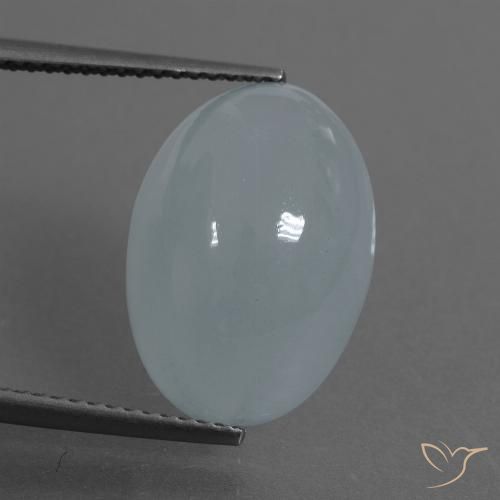 Aguamarina azul natural de 9,63 ct, corte óvalo, translúcido