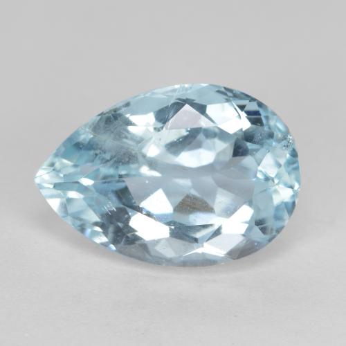 Aguamarina azul natural de 4,84 ct, en forma de pera, VS-SI