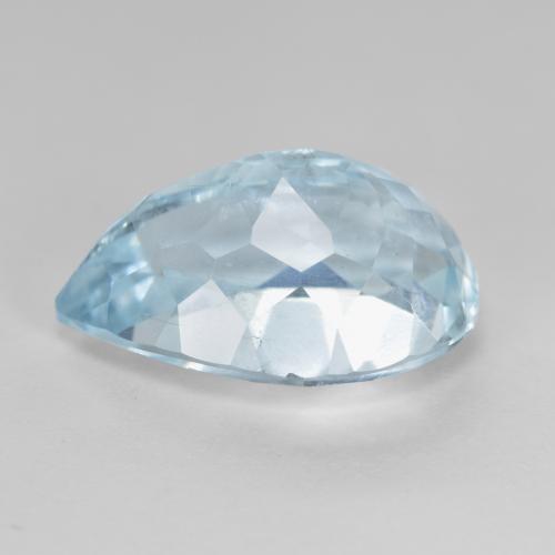 Aguamarina azul natural de 4,84 ct, en forma de pera, VS-SI
