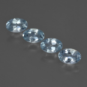 Gemas de Aguamarina Azul Cielo natural de 1.68 ct, Corte Óvalo, VVS-VS