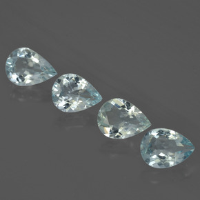 Gemas de aguamarina azul natural de 3,26 ct, en forma de pera, VVS-VS