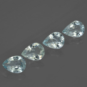 Gemas de aguamarina azul natural de 3,26 ct, en forma de pera, VVS-VS