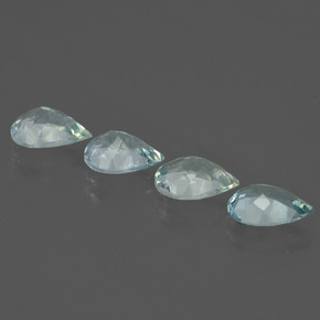 Gemas de aguamarina azul natural de 3,26 ct, en forma de pera, VVS-VS