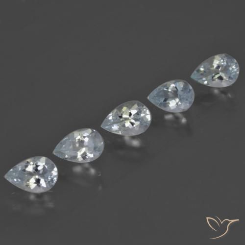 Gemas de Aguamarina Azul claro natural de 1.88 ct, En forma de pera, VVS-VS