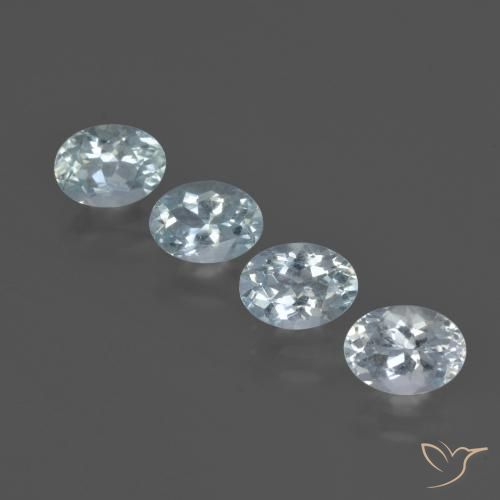 Gemas de aguamarina azul natural de 3,09 ct, corte óvalo, VS