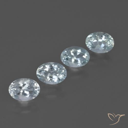 Gemas de aguamarina azul natural de 3,09 ct, corte óvalo, VS
