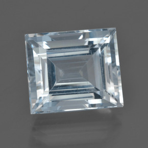 Aguamarina azul natural de 9,72 ct, baguette, VVS-VS