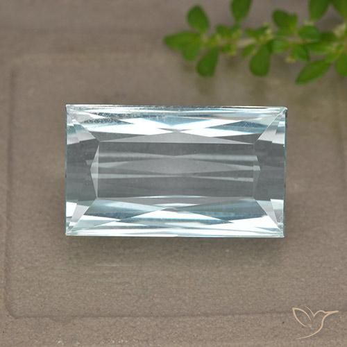 11.89ct Natural Azul claro Aguamarina, Corte Baguette, VVS