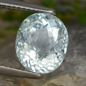 Aguamarina azul natural de 4,23 ct, corte óvalo, VVS
