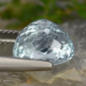Aguamarina azul natural de 4,23 ct, corte óvalo, VVS