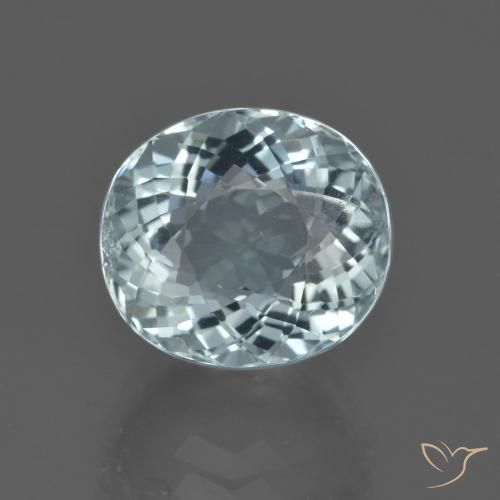 5.42ct Natural Azul verdoso claro Aguamarina, Ovalada, VS