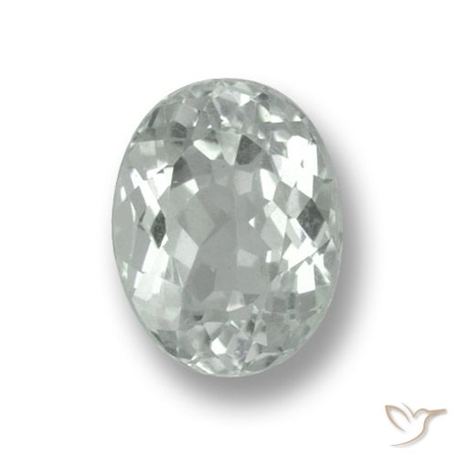 Aguamarina Blanco verdoso muy claro natural de 2.13 ct, Corte Óvalo, VS