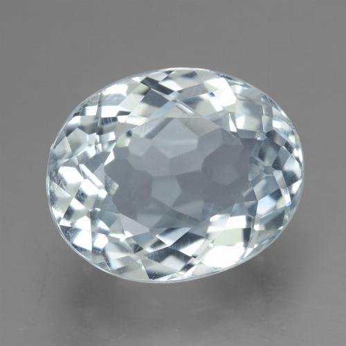 Aguamarina blanco natural de 2,88 ct, corte óvalo, VVS-VS
